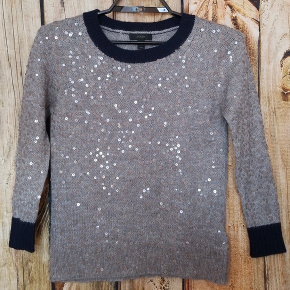 J. Crew Sweaters - J.Crew Gray scattered Sequin Sweater